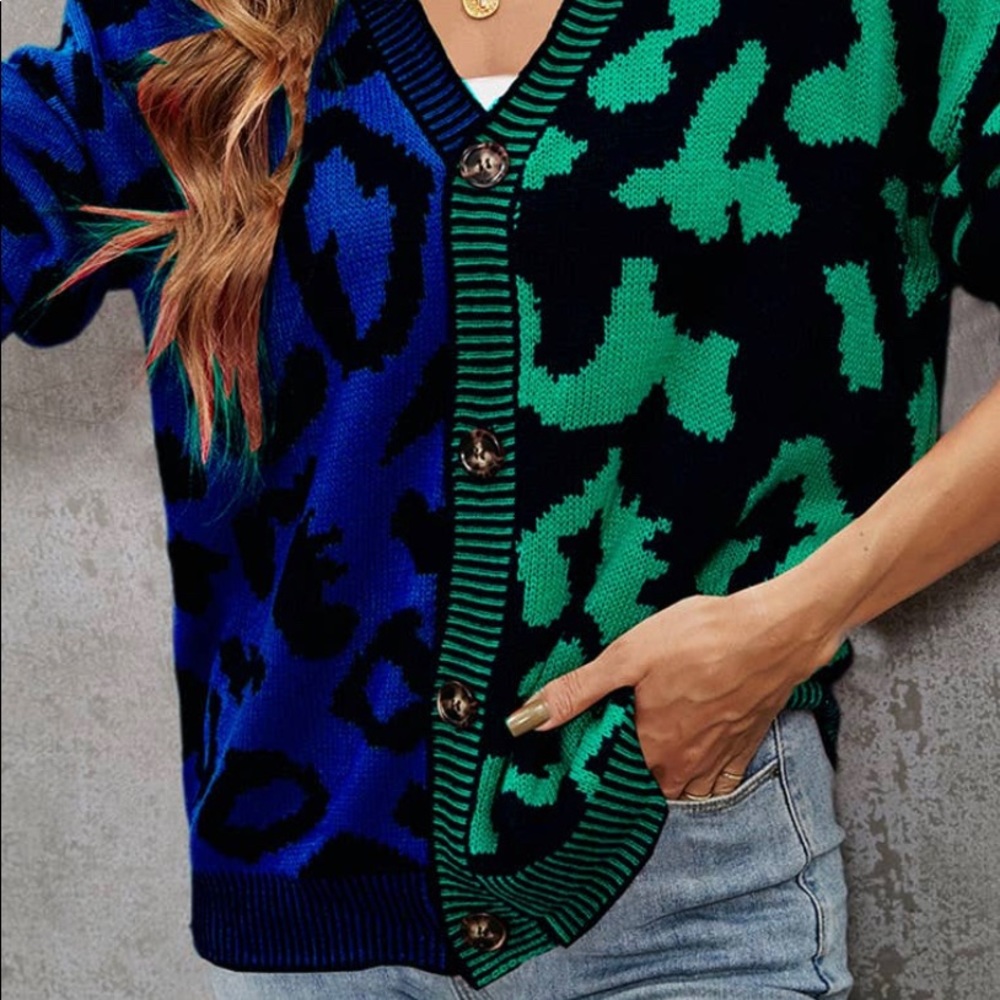 Leopard print multi green, black and green